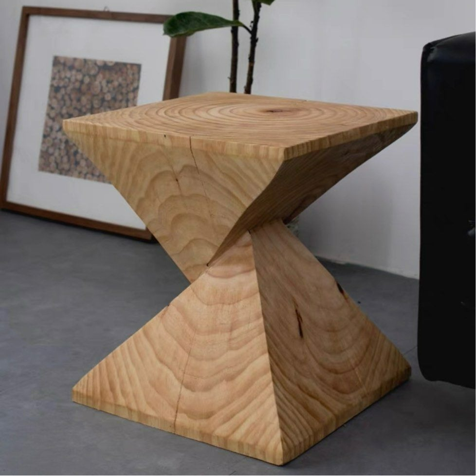 PITER Rustic Solid Wood Side Table
