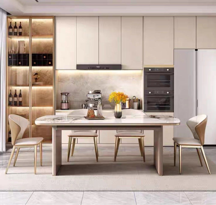 ARGUELLO Modern Sintered Stone Dining Table With Drawers