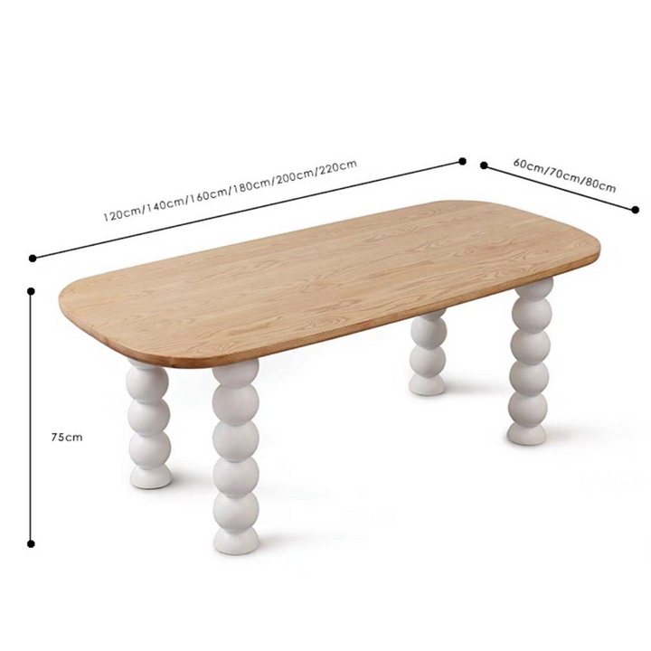ELWIN Japandi Solid Wood Dining Table