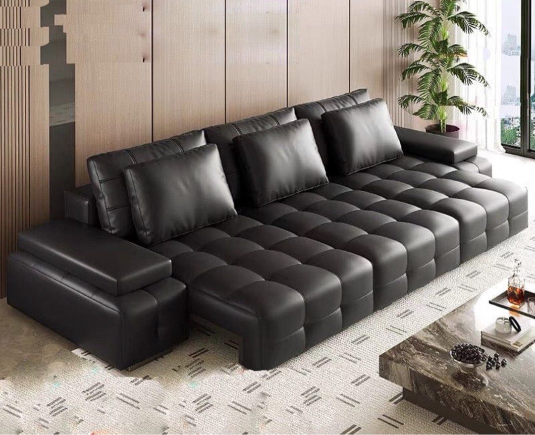 MELASTIE Electric Motorized Leather Sofa Bed
