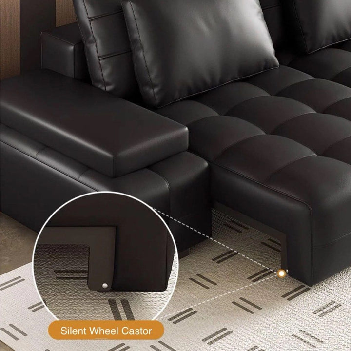 MELASTIE Electric Motorized Leather Sofa Bed