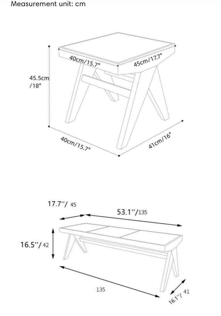 FEDERICA Rattan Bench & Ottoman