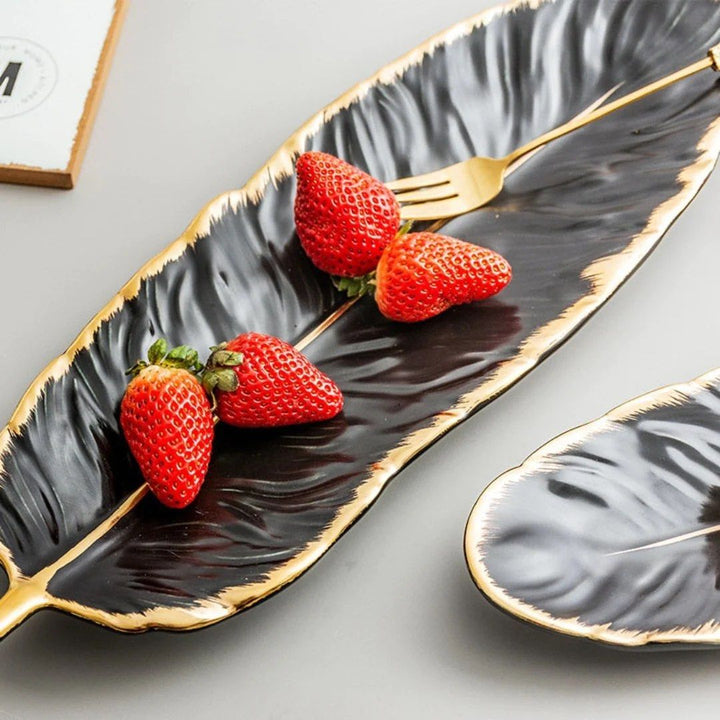 FEATHER Shape Ceramic Plate