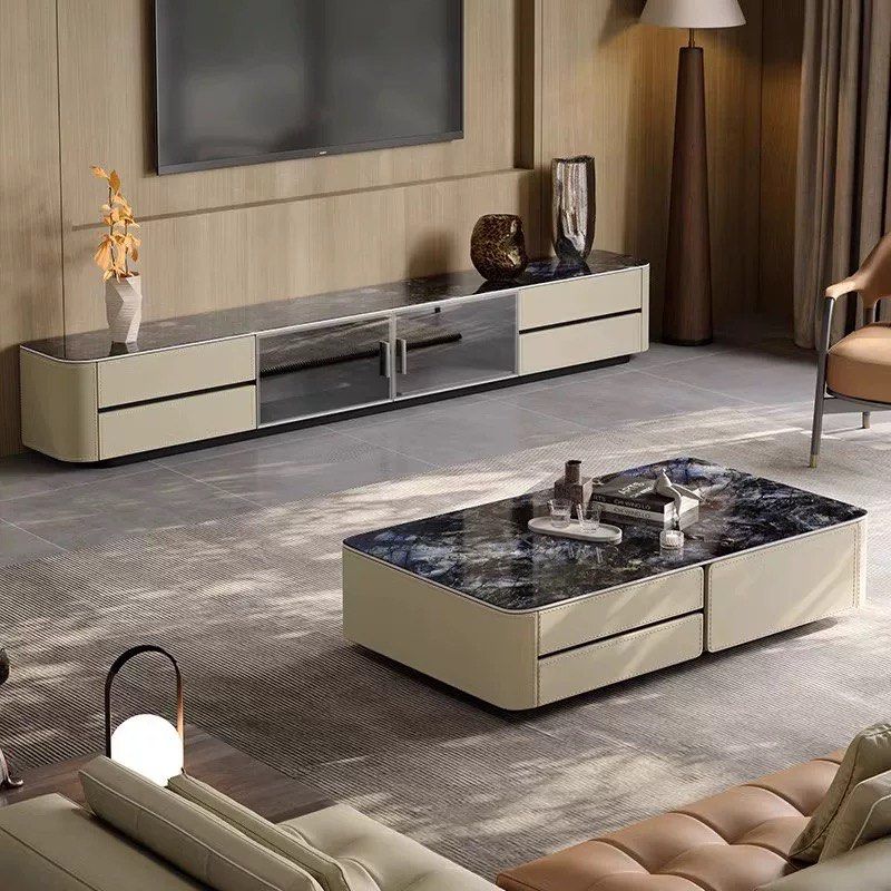 LODEN Modern Saddle Leather TV Console