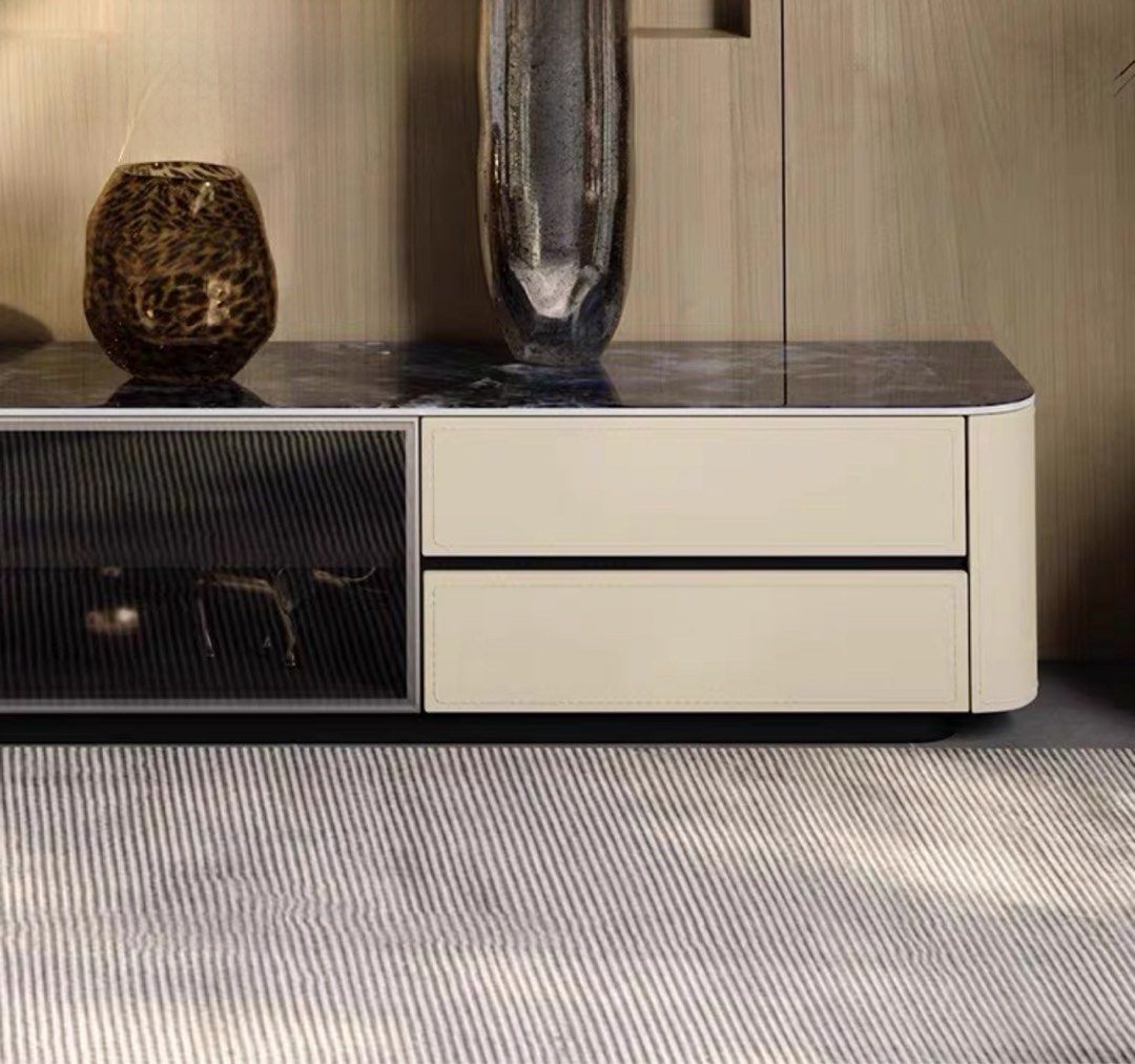 LODEN Modern Saddle Leather TV Console
