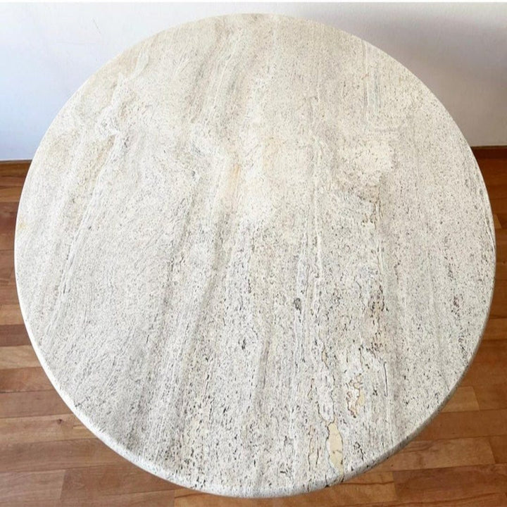 DOUGLAS Modern Travertine Round Dining Table