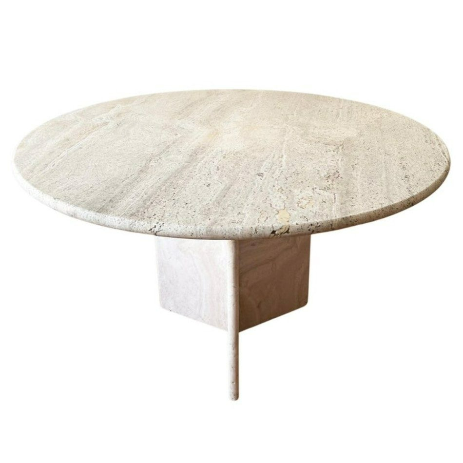DOUGLAS Modern Travertine Round Dining Table