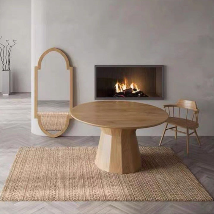 LAMIER Modern Solid Wood Round Dining Table