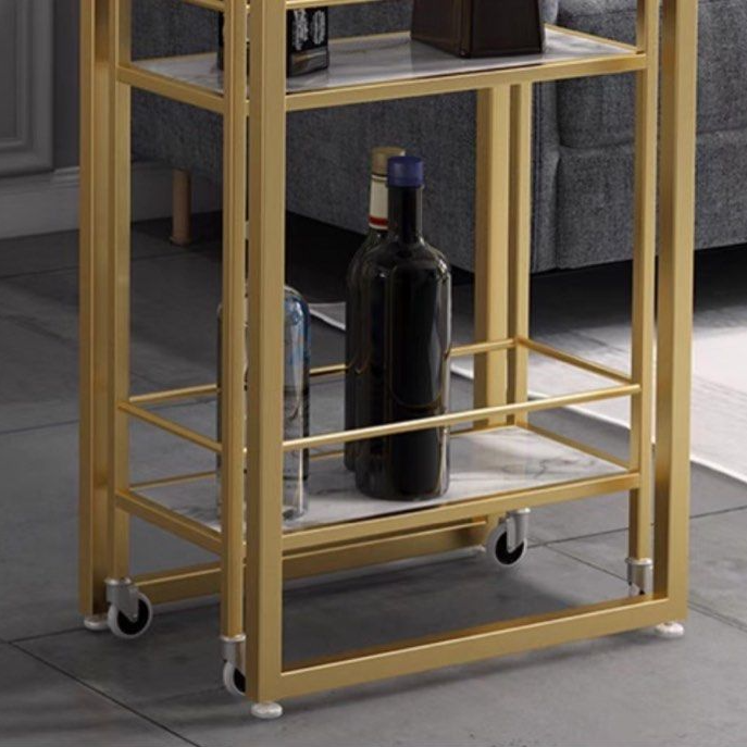 REZOS Marble Bar Table With Bar Cart