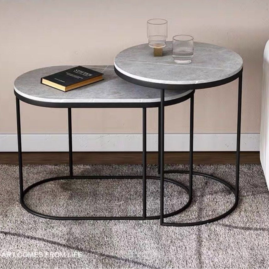 GEHRIG Modern Sintered Stone Nesting Side Tables