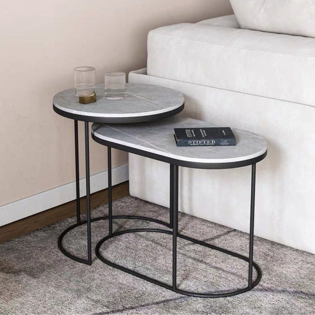 GEHRIG Modern Sintered Stone Nesting Side Tables