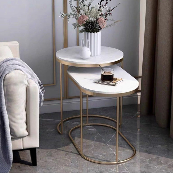 GEHRIG Modern Sintered Stone Nesting Side Tables