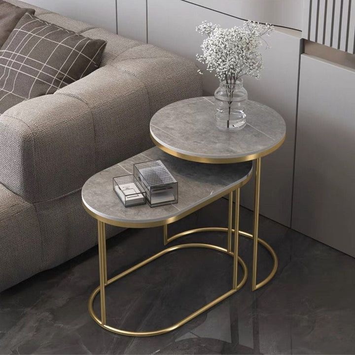 GEHRIG Modern Sintered Stone Nesting Side Tables