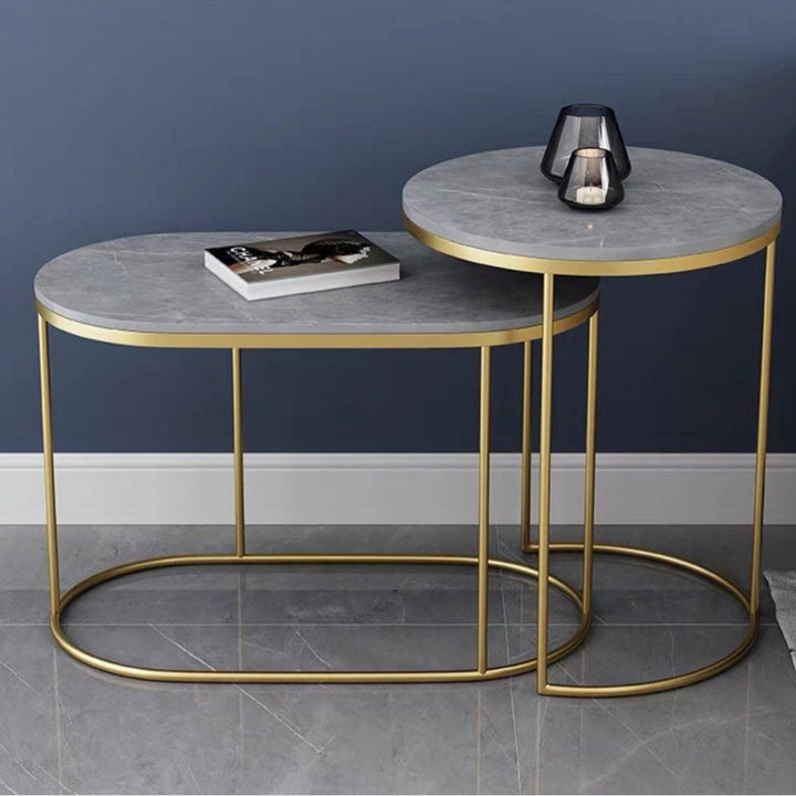 GEHRIG Modern Sintered Stone Nesting Side Tables