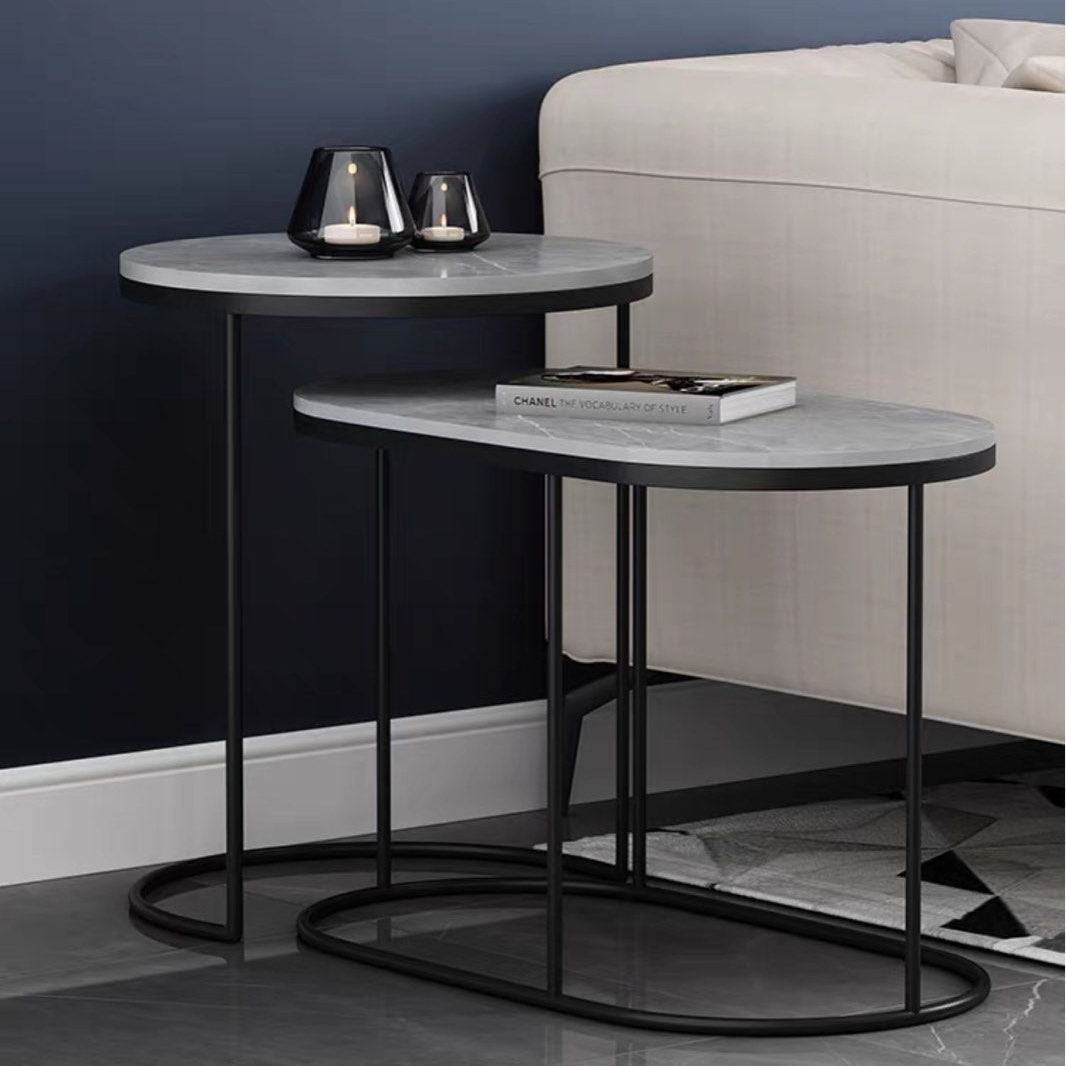 GEHRIG Modern Sintered Stone Nesting Side Tables