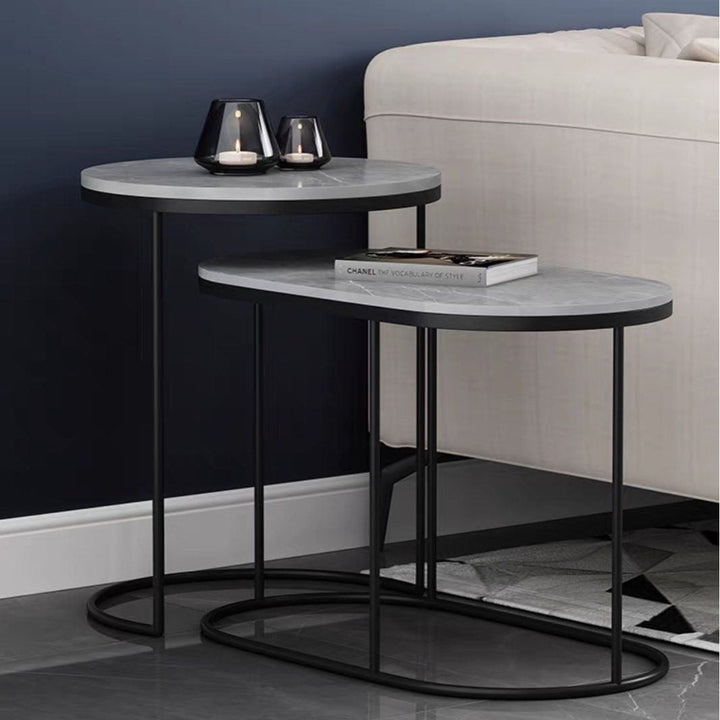 GEHRIG Modern Sintered Stone Nesting Side Tables