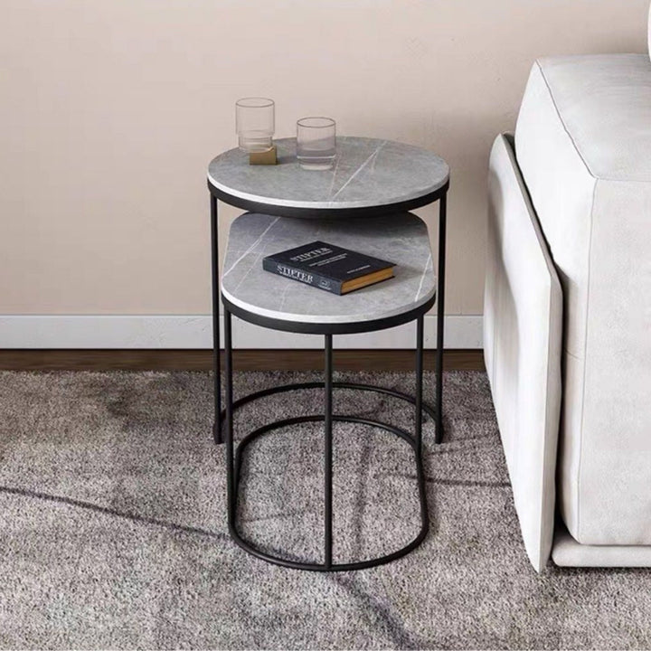 GEHRIG Modern Sintered Stone Nesting Side Tables