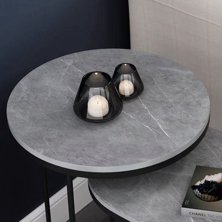 GEHRIG Modern Sintered Stone Nesting Side Tables