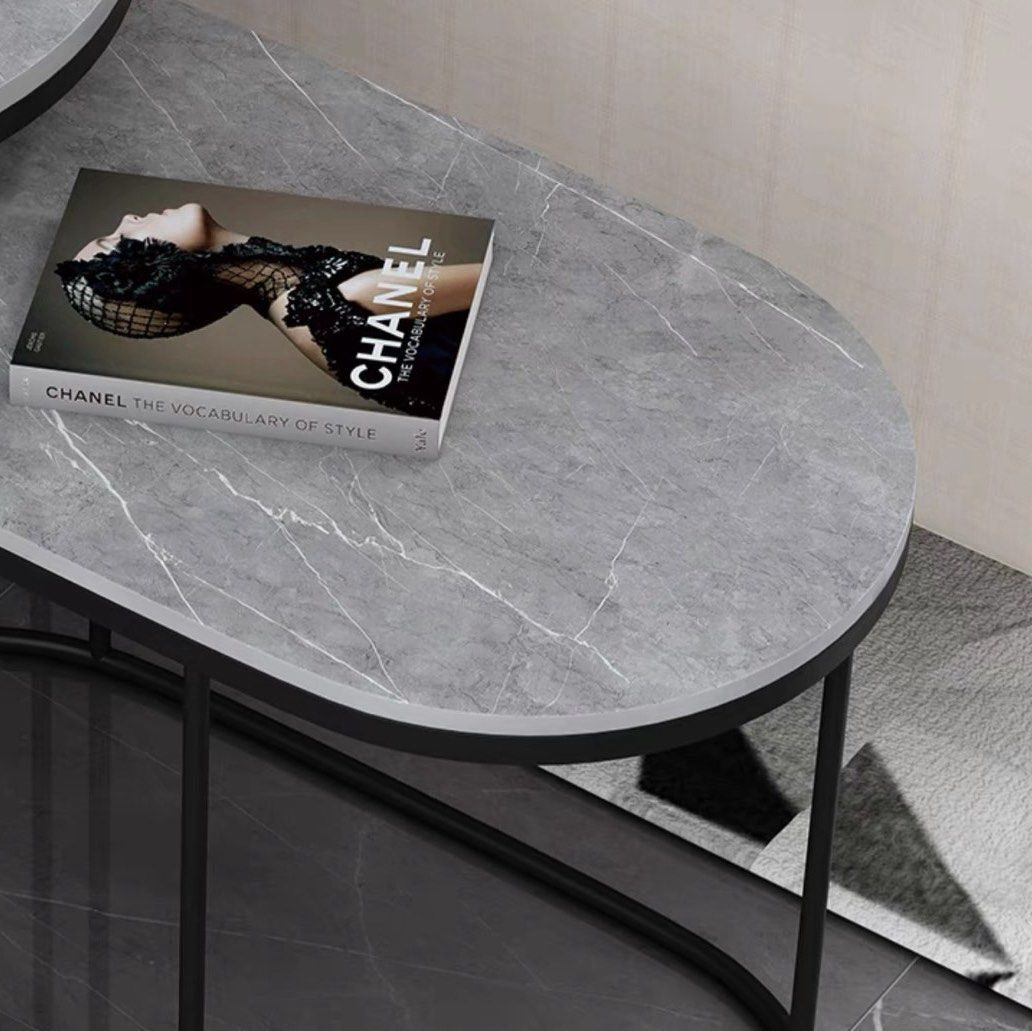 GEHRIG Modern Sintered Stone Nesting Side Tables
