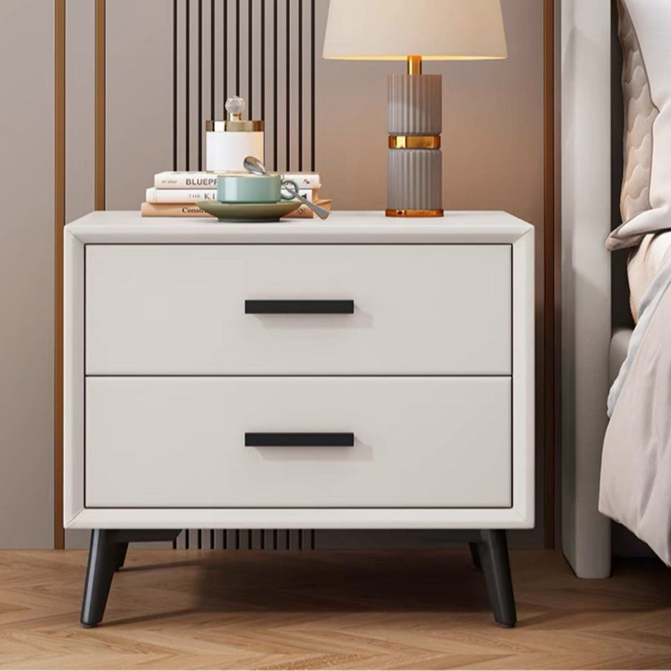 FLUDRE Modern Leather Bedside Table