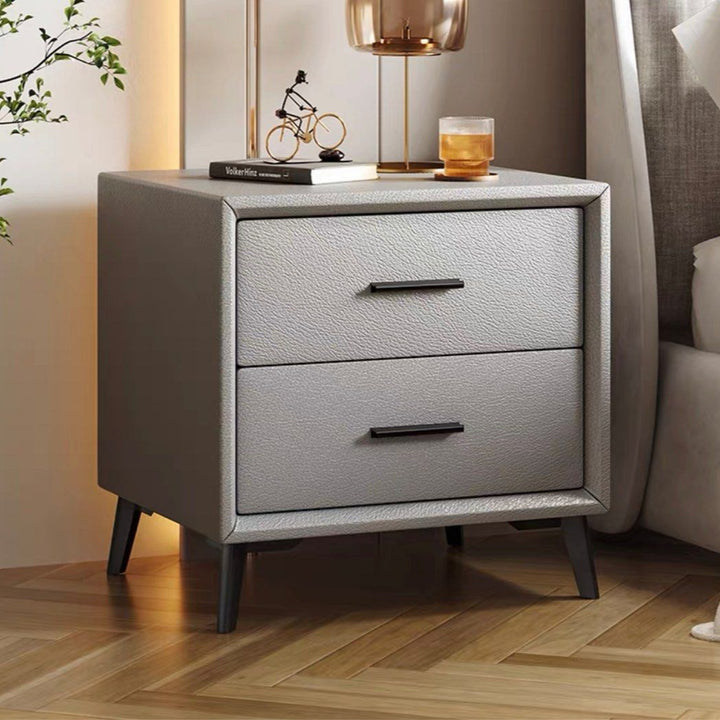 FLUDRE Modern Leather Bedside Table