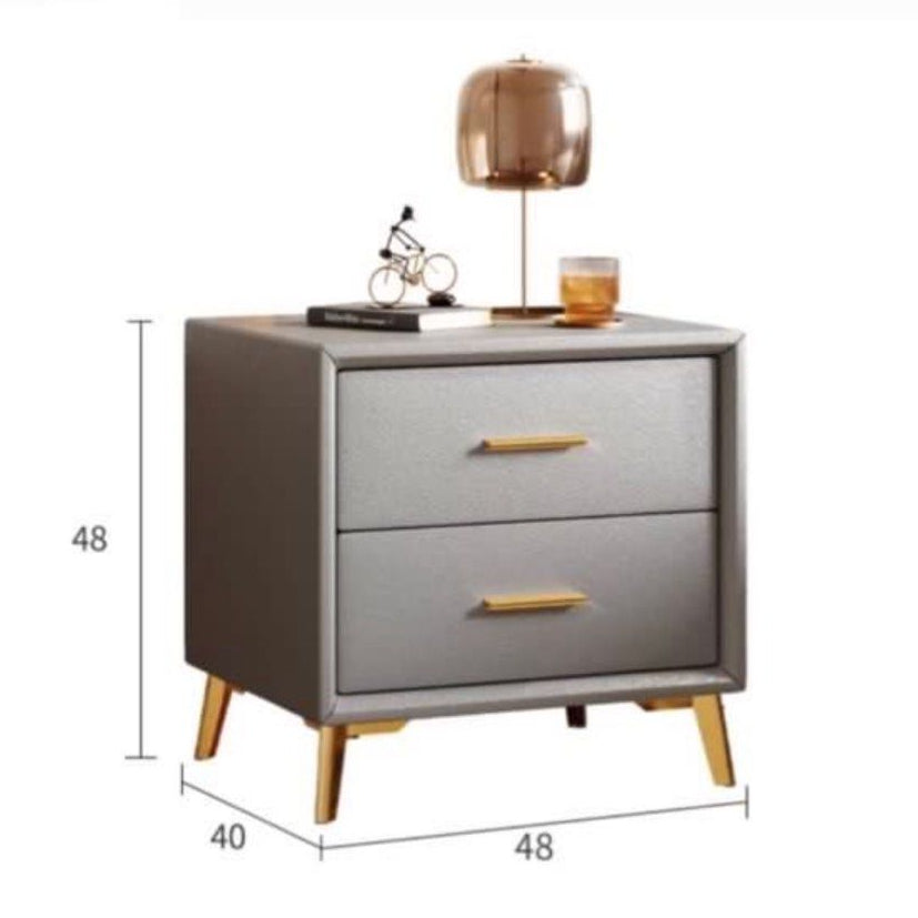 FLUDRE Modern Leather Bedside Table