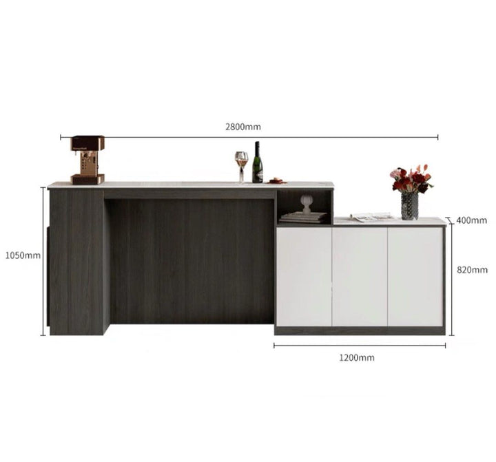BETRA Modern Sintered Stone Bar Table Cabinet