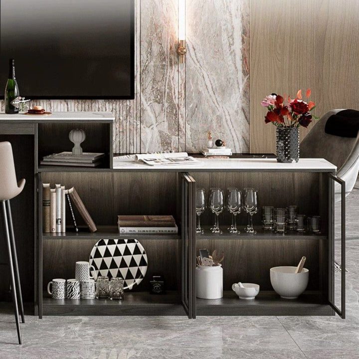 BETRA Modern Sintered Stone Bar Table Cabinet
