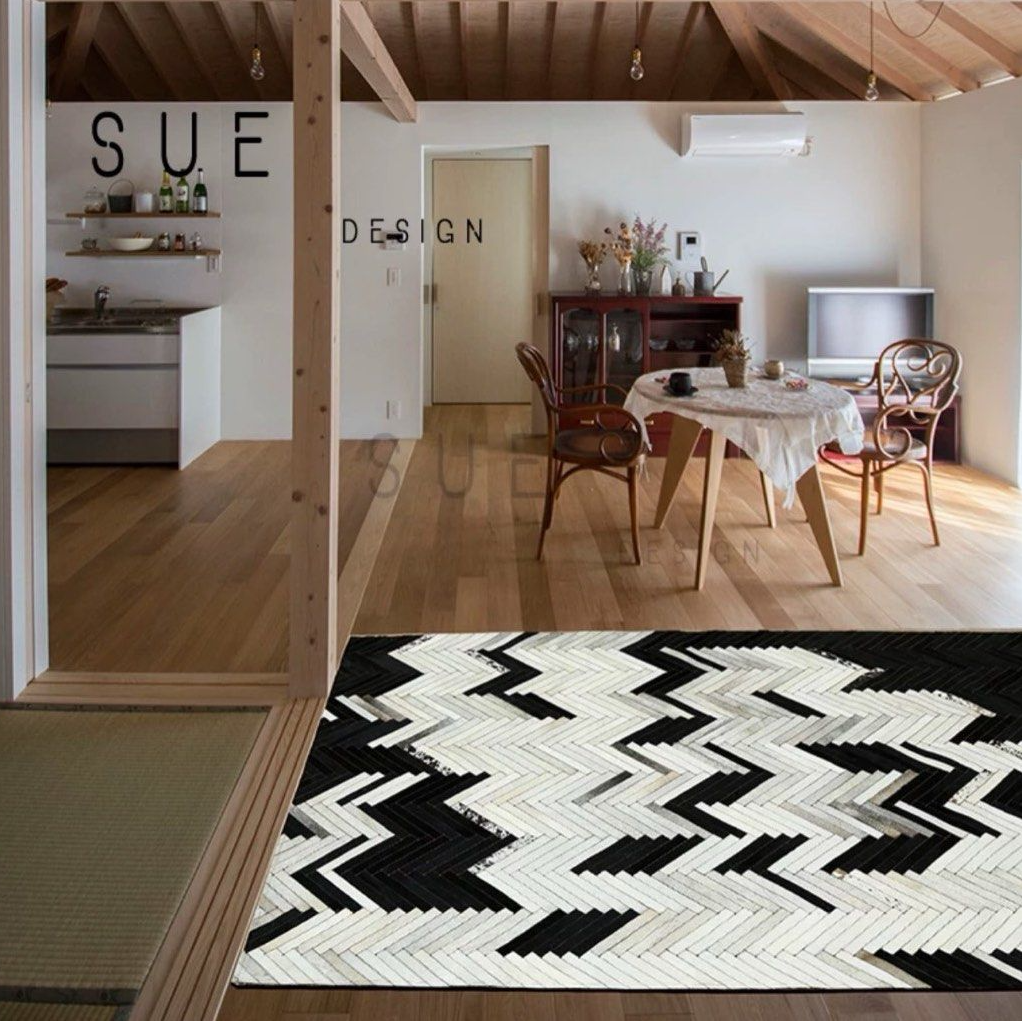 GREGORY Modern Cowhide Leather Rug