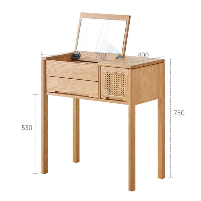 FUCCI Solid Wood Vanity Table & Stool