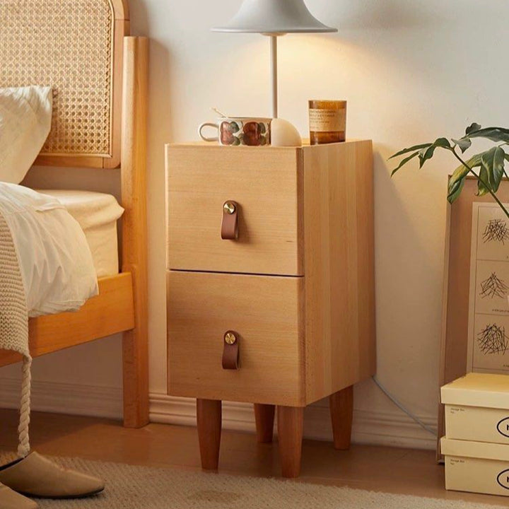GABBEY Modern Solid Wood Bedside Table