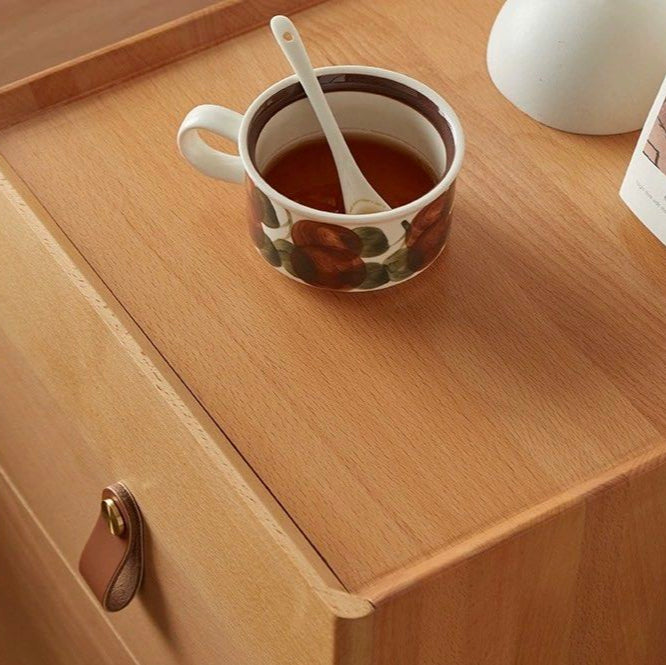 GABBEY Modern Solid Wood Bedside Table