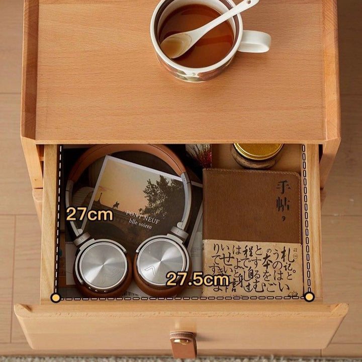 GABBEY Modern Solid Wood Bedside Table