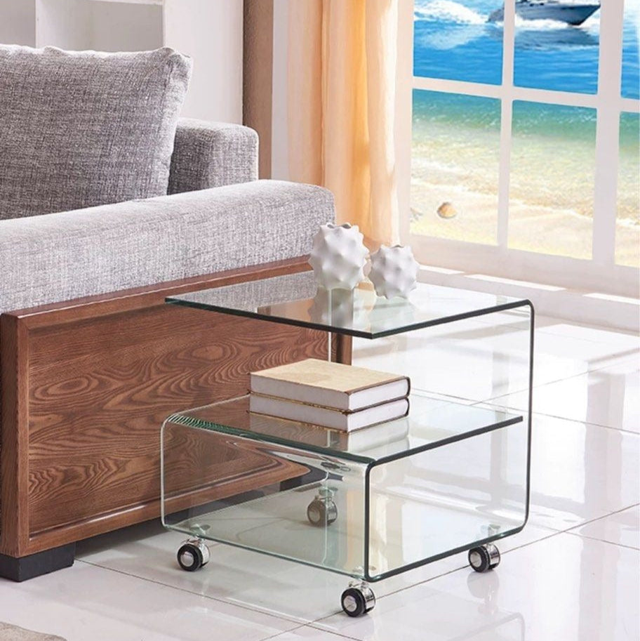 DURDEN Contemporary Glass Side Table