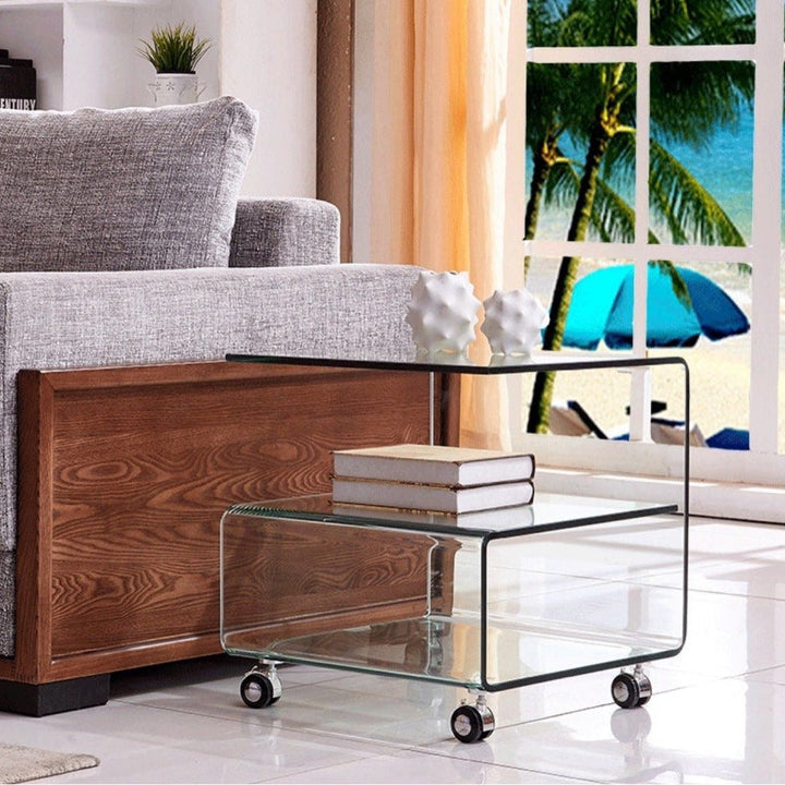 DURDEN Contemporary Glass Side Table