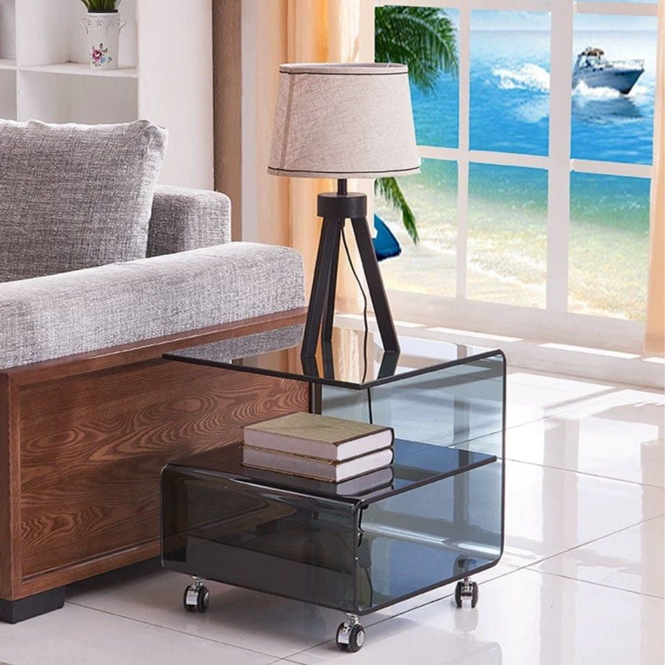 DURDEN Contemporary Glass Side Table