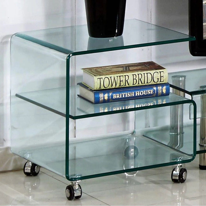 DURDEN Contemporary Glass Side Table