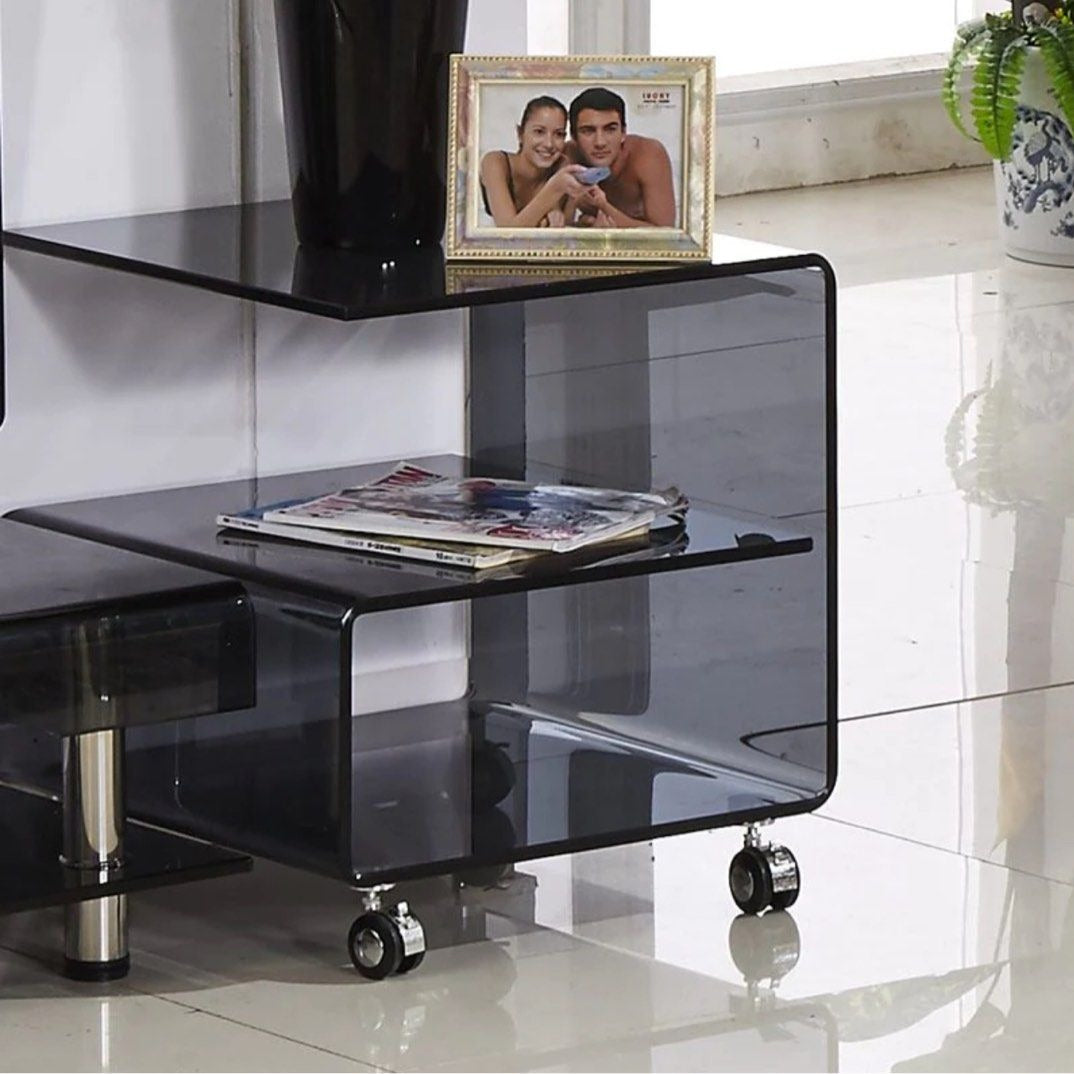 DURDEN Contemporary Glass Side Table