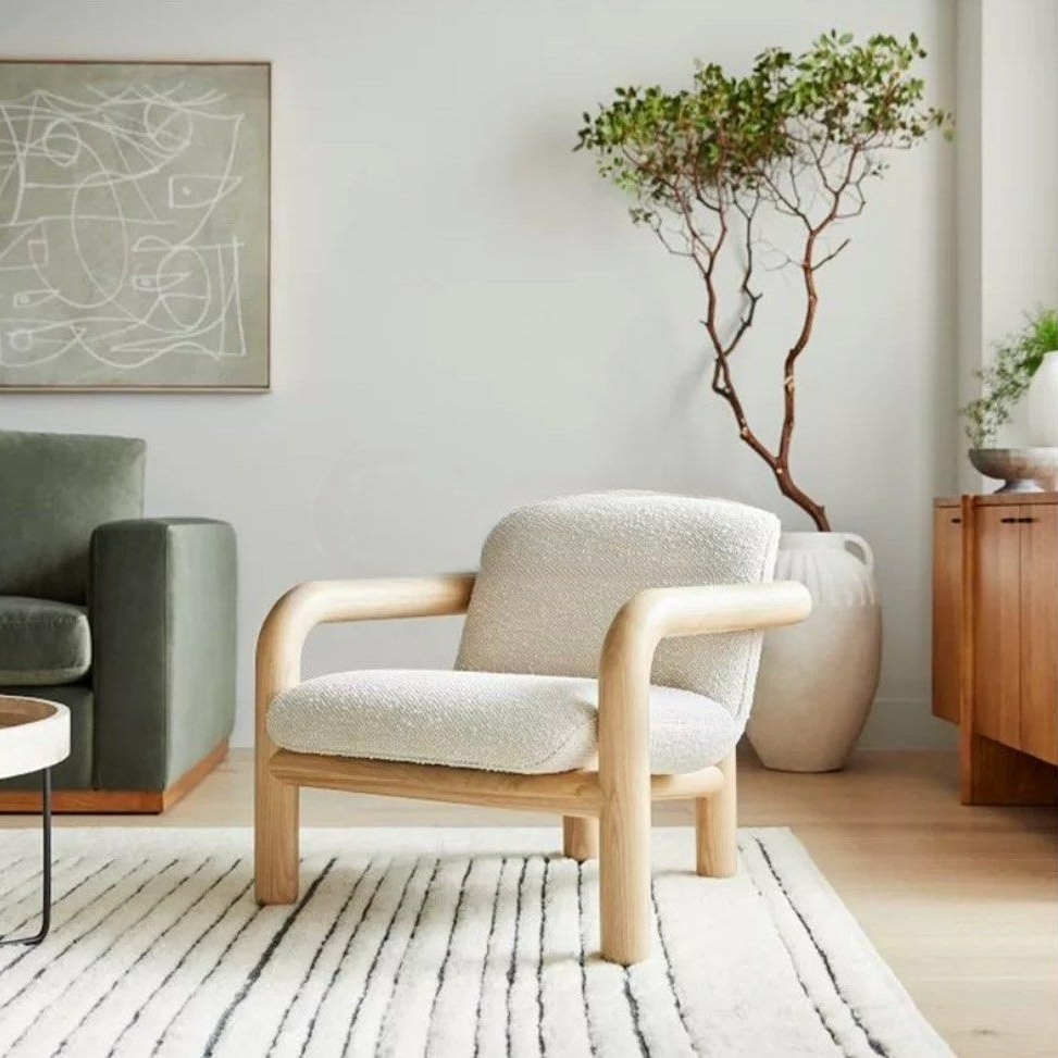 JACKSON Japandi Fabric Leisure Lounge Chair