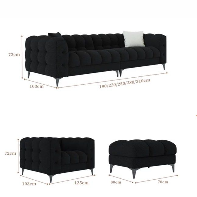 CAVELLE Modern Boucle Sofa