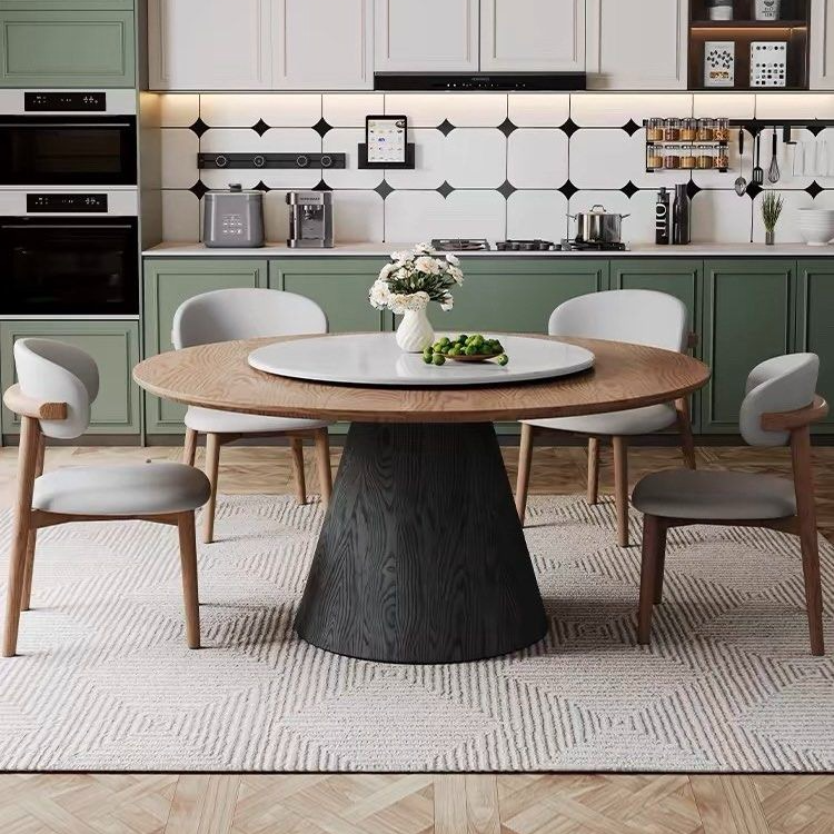 TAVORN Modern Round Solid Wood Dining Table