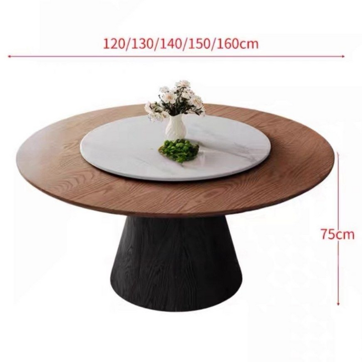 TAVORN Modern Round Solid Wood Dining Table