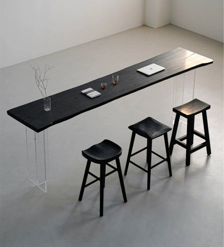GEGEA Modern Black Solid Wood Stool