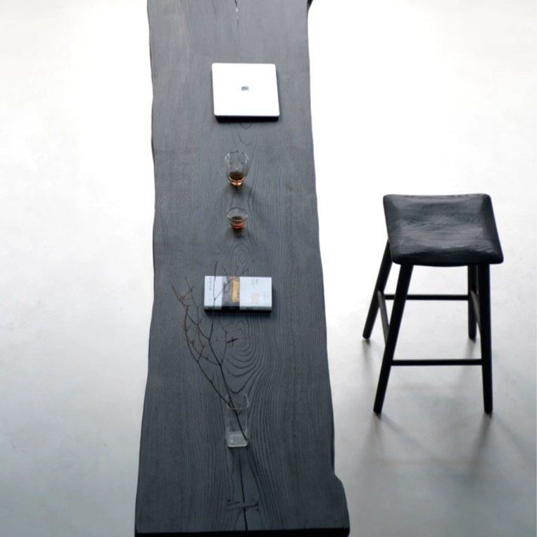 GEGEA Modern Black Solid Wood Stool