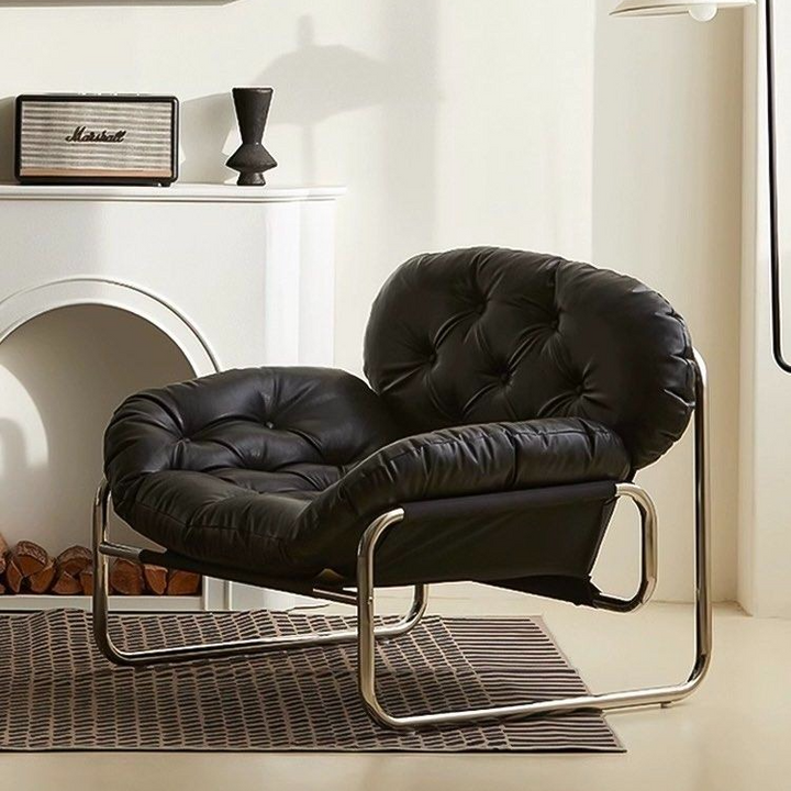 ZOE Modern Leather Lounge Chair & Ottoman