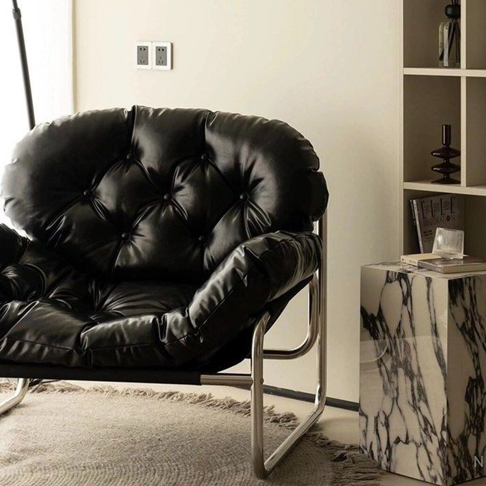 ZOE Modern Leather Lounge Chair & Ottoman