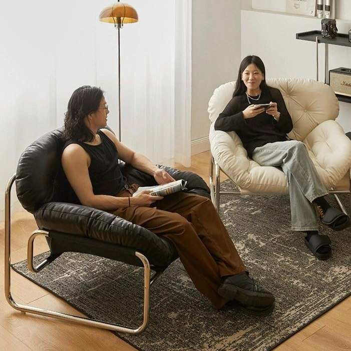 ZOE Modern Leather Lounge Chair & Ottoman