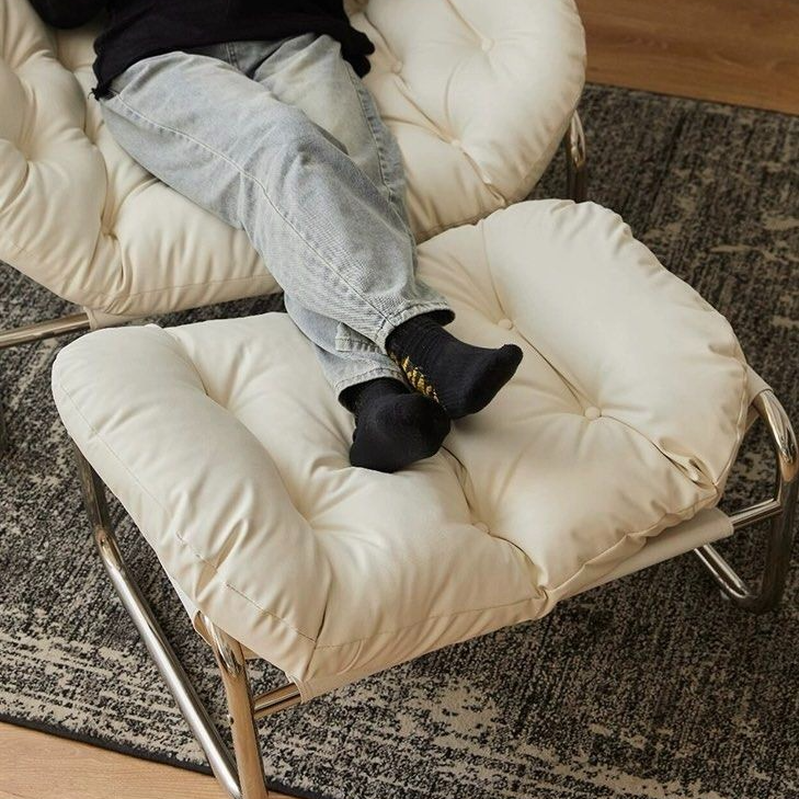 ZOE Modern Leather Lounge Chair & Ottoman