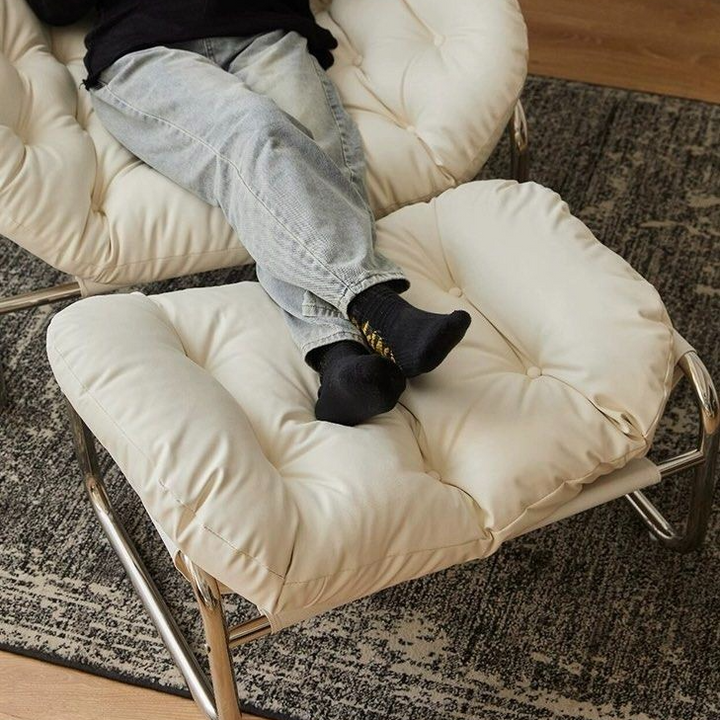 ZOE Modern Leather Lounge Chair & Ottoman