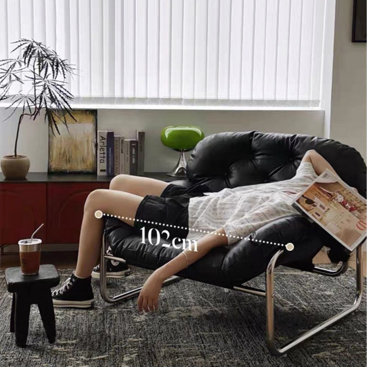 ZOE Modern Leather Lounge Chair & Ottoman